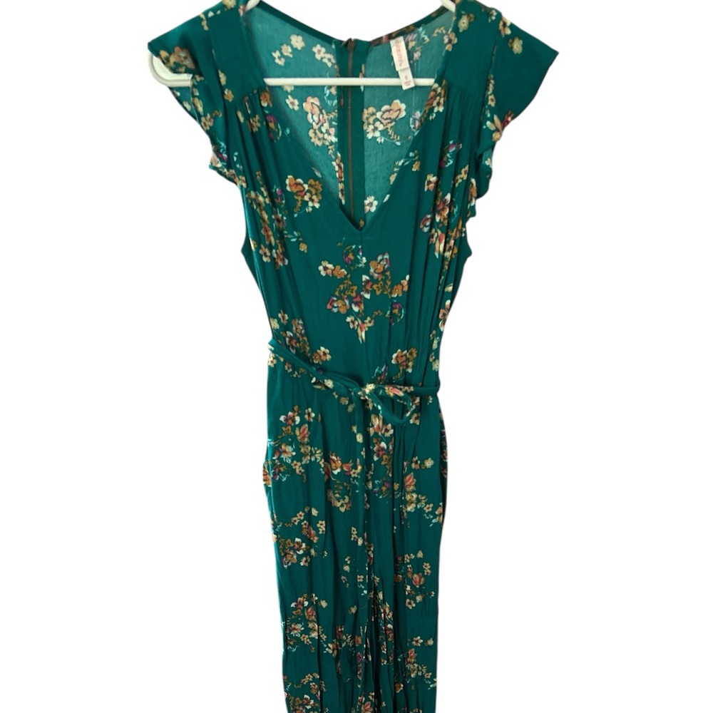 Floral Green Jumpsuit PTP 16 L 58.5 I 29